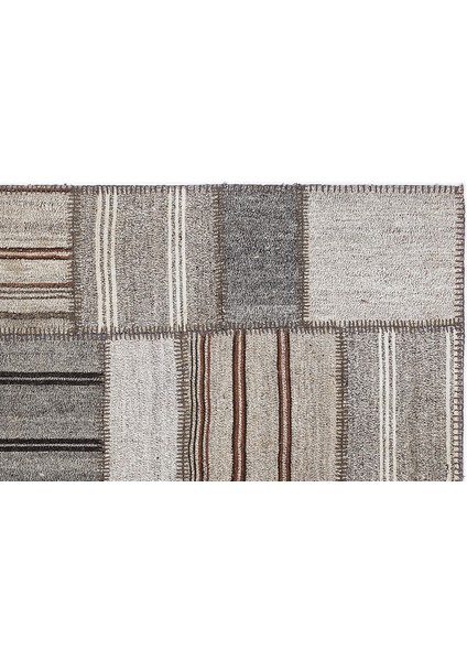 Teselya Bej Çizgili Etnik Modern Desenli Yün Hav Toz Vermez Leke Tutmayan Salon Yolluk Mutfak El Dokuma Halı modelleri