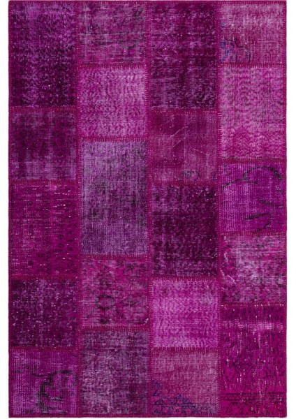 Iskece Pembe Eskitme Etnik Modern Desenli Yün Hav Toz Vermez Leke Tutmayan Salon Yolluk Mutfak El Dokuma Halı