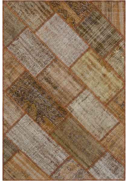 Iskece Kahverengi Eskitme Etnik Modern Desenli Yün Hav Toz Vermez Leke Tutmayan Salon Yolluk Mutfak El Dokuma Halı