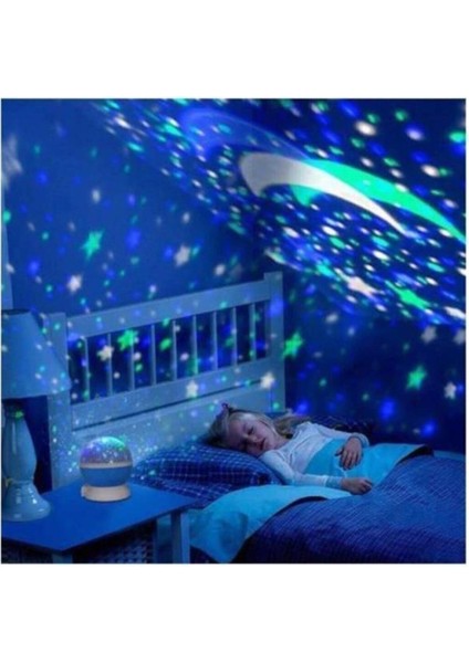 Küre Renkli Yıldızlı Gökyüzü Projeksiyon Gece Lambası Mavi fiyatları
