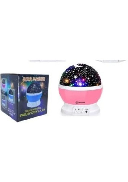 Star Master Renkli Yıldızlı Dönen Gökyüzü Projeksiyon Gece Lambası Pempe
