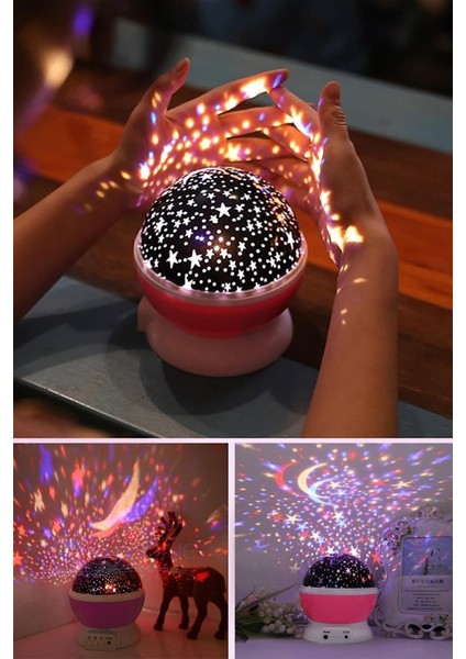 Dönen Renkli Star Master Yıldızlı Gökyüzü Projeksiyon Gece Lambası Masa Lambası fiyatları