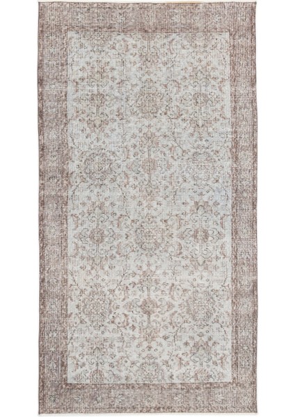 Teselya Gri Çizgili Yün Modern Desenli Yün Hav Toz Vermez Leke Tutmayan Salon Yolluk Mutfak El Dokuma Halı