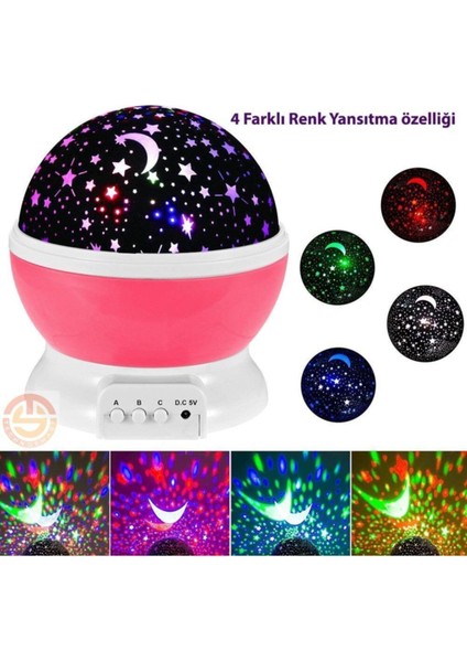Dönen Renkli Star Master Yıldızlı Gökyüzü Projeksiyon Gece Lambası Masa Lambası fiyatları