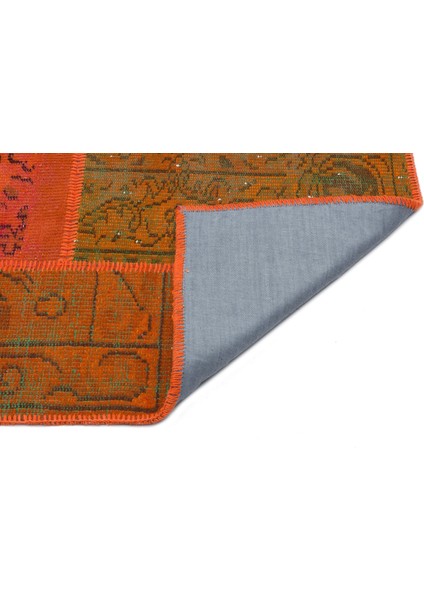 Iskece Turuncu Eskitme Etnik Modern Desenli Yün Hav Toz Vermez Leke Tutmayan Salon Yolluk Mutfak El Dokuma Halı fiyatları