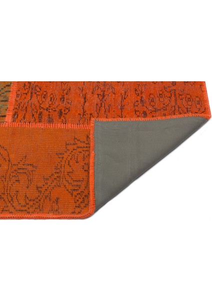Iskece Turuncu Eskitme Etnik Modern Desenli Yün Hav Toz Vermez Leke Tutmayan Salon Yolluk Mutfak El Dokuma Halı fiyatları