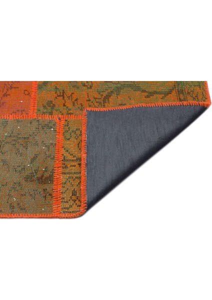 Iskece Turuncu Eskitme Etnik Modern Desenli Yün Hav Toz Vermez Leke Tutmayan Salon Yolluk Mutfak El Dokuma Halı fiyatları