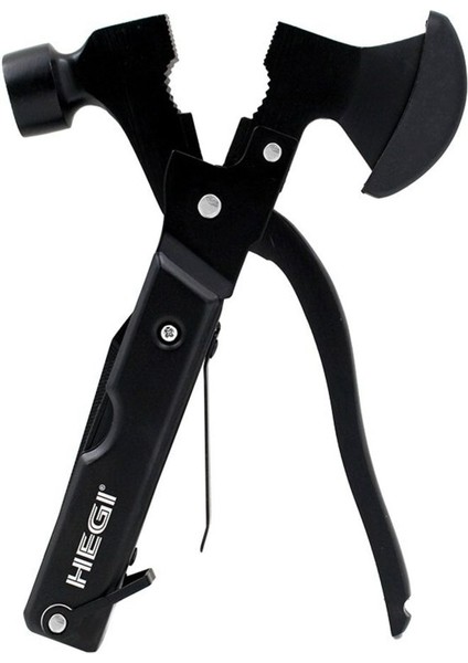 18 Fonksiyonlu Paslanmaz Çelik Kamp Baltası ve Çekiç - Siyah modelleri