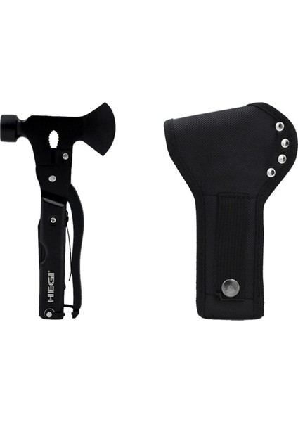 18 Fonksiyonlu Paslanmaz Çelik Kamp Baltası ve Çekiç - Siyah indirimleri