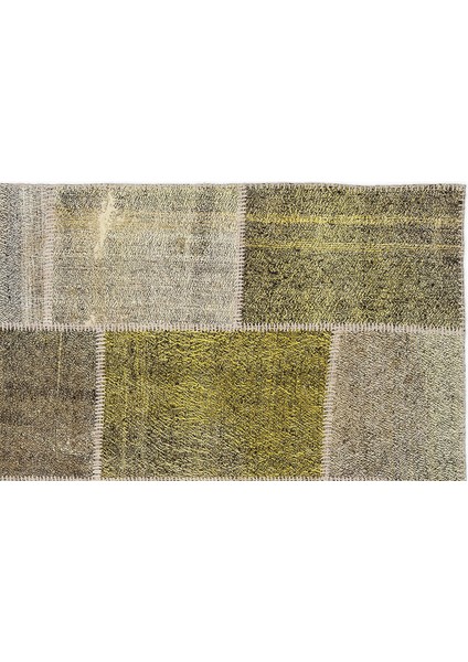 Sarı Patchwork Etnik Modern Desenli Yün Hav Toz Vermez Leke Tutmayan Salon Yolluk Mutfak El Dokuma Halı modelleri