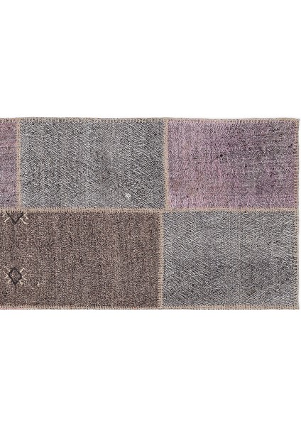 Teselya Pembe Patchwork Etnik Modern Desenli Yün Hav Toz Vermez Leke Tutmayan Salon Yolluk Mutfak El Dokuma Halı modelleri