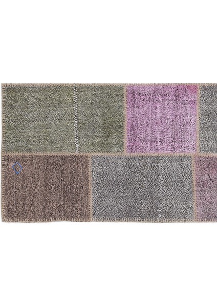Teselya Pembe Patchwork Etnik Modern Desenli Yün Hav Toz Vermez Leke Tutmayan Salon Yolluk Mutfak El Dokuma Halı fırsatları