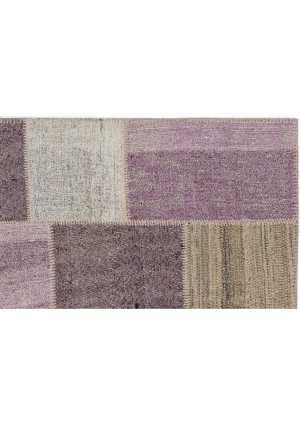 Teselya Pembe Patchwork Etnik Modern Desenli Yün Hav Toz Vermez Leke Tutmayan Salon Yolluk Mutfak El Dokuma Halı modelleri