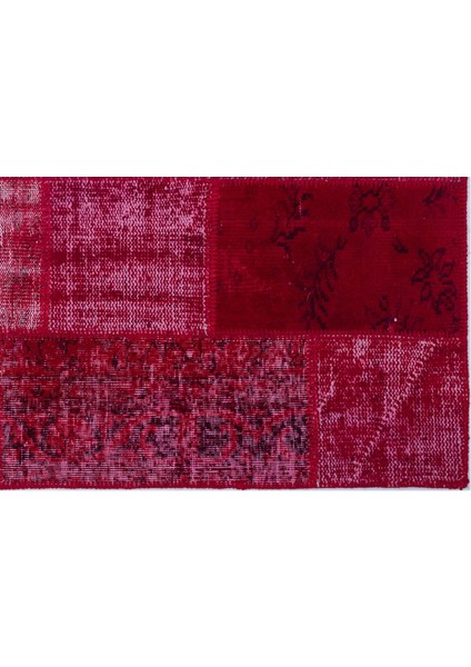 Iskece Kırmızı Eskitme Etnik Modern Desenli Yün Hav Toz Vermez Leke Tutmayan Salon Yolluk Mutfak El Dokuma Halı fırsatları