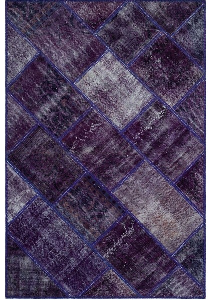 Iskece Mor Eskitme Etnik Modern Desenli Yün Hav Toz Vermez Leke Tutmayan Salon Yolluk Mutfak El Dokuma Halı