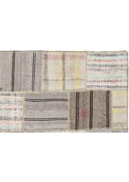 Teselya Bej Çizgili Etnik Modern Desenli Yün Hav Toz Vermez Leke Tutmayan Salon Yolluk Mutfak El Dokuma Halı modelleri