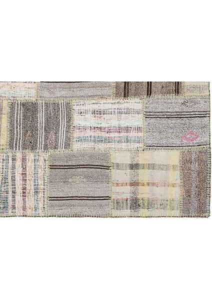 Teselya Bej Çizgili Etnik Modern Desenli Yün Hav Toz Vermez Leke Tutmayan Salon Yolluk Mutfak El Dokuma Halı indirimleri