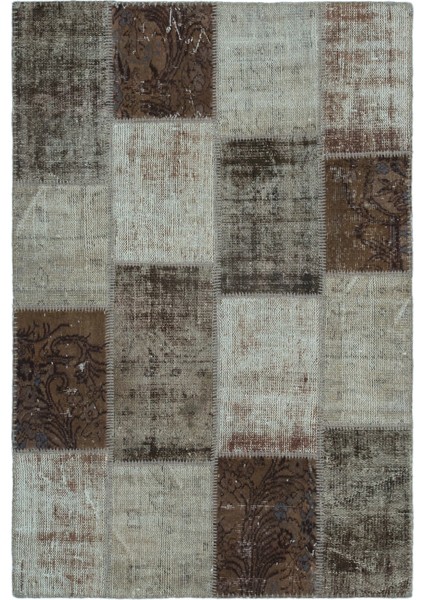 Iskece Kahverengi Eskitme Etnik Modern Desenli Yün Hav Toz Vermez Leke Tutmayan Salon Yolluk Mutfak El Dokuma Halı