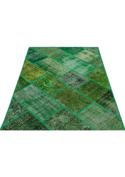 Iskece Yeşil Eskitme Etnik Modern Desenli Yün Hav Toz Vermez Leke Tutmayan Salon Yolluk Mutfak El Dokuma Halı fiyatları