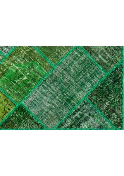 Iskece Yeşil Eskitme Etnik Modern Desenli Yün Hav Toz Vermez Leke Tutmayan Salon Yolluk Mutfak El Dokuma Halı modelleri