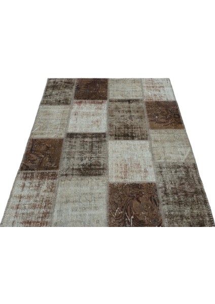 Iskece Kahverengi Eskitme Etnik Modern Desenli Yün Hav Toz Vermez Leke Tutmayan Salon Yolluk Mutfak El Dokuma Halı modelleri