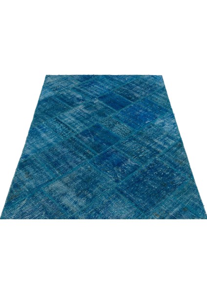 Iskece Turkuaz Eskitme Etnik Modern Desenli Yün Hav Toz Vermez Leke Tutmayan Salon Yolluk Mutfak El Dokuma Halı modelleri