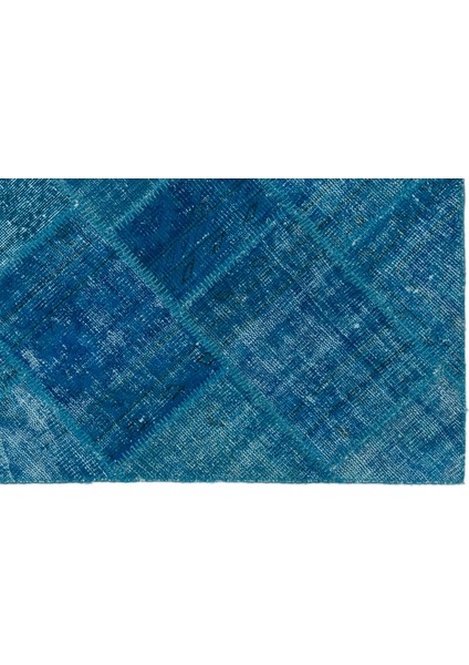 Iskece Turkuaz Eskitme Etnik Modern Desenli Yün Hav Toz Vermez Leke Tutmayan Salon Yolluk Mutfak El Dokuma Halı fırsatları