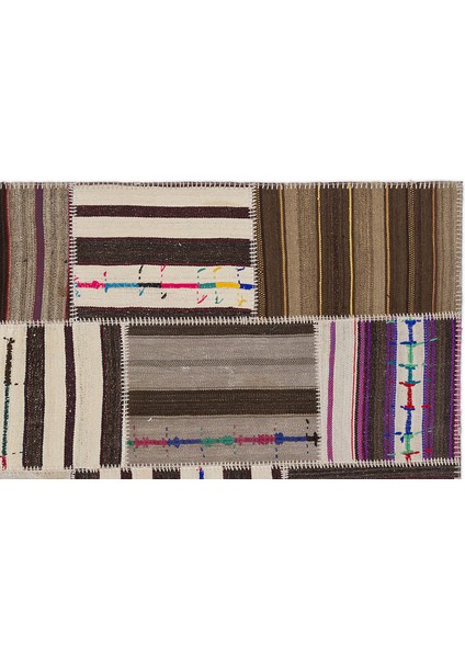 Teselya Bej Çizgili Etnik Modern Desenli Yün Hav Toz Vermez Leke Tutmayan Salon Yolluk Mutfak El Dokuma Halı modelleri