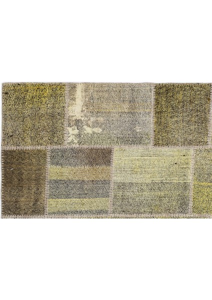 Teselya Sarı Patchwork Etnik Modern Desenli Yün Hav Toz Vermez Leke Tutmayan Salon Yolluk Mutfak El Dokuma Halı fiyatları