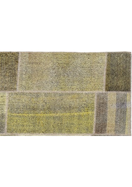 Teselya Sarı Patchwork Etnik Modern Desenli Yün Hav Toz Vermez Leke Tutmayan Salon Yolluk Mutfak El Dokuma Halı modelleri
