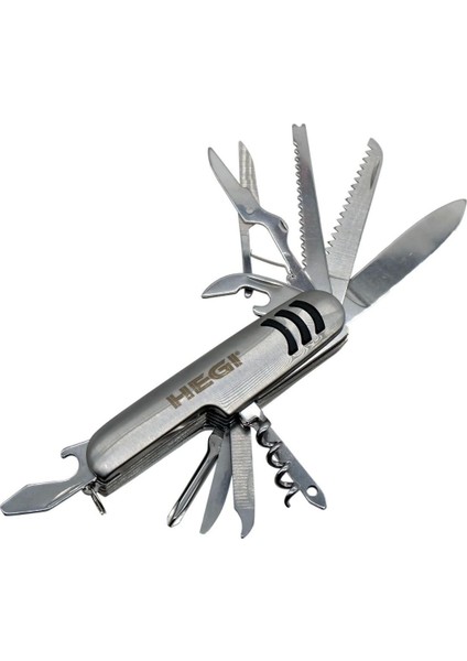 11 Fonksiyonlu Krom(Paslanmaz) Isviçre Çakısı - AISI316 - Gümüş Gri