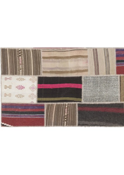 Teselya Bej Çizgili Yün Modern Desenli Yün Hav Toz Vermez Leke Tutmayan Salon Yolluk Mutfak El Dokuma Halı fırsatları