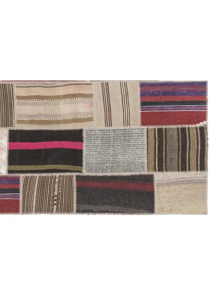 Teselya Bej Çizgili Yün Modern Desenli Yün Hav Toz Vermez Leke Tutmayan Salon Yolluk Mutfak El Dokuma Halı indirimleri