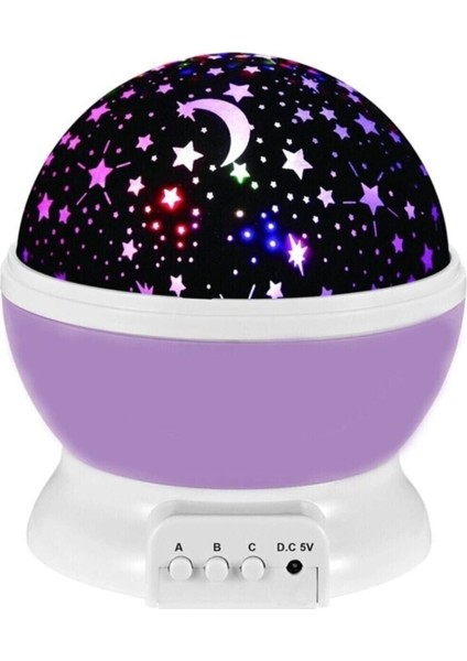 Star Master Dönen Yıldızlı Gökyüzü Projeksiyon Gece Lambası Mor