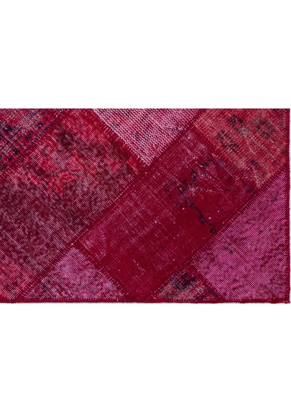 Iskece Kırmızı Eskitme Etnik Modern Desenli Yün Hav Toz Vermez Leke Tutmayan Salon Yolluk Mutfak El Dokuma Halı fırsatları