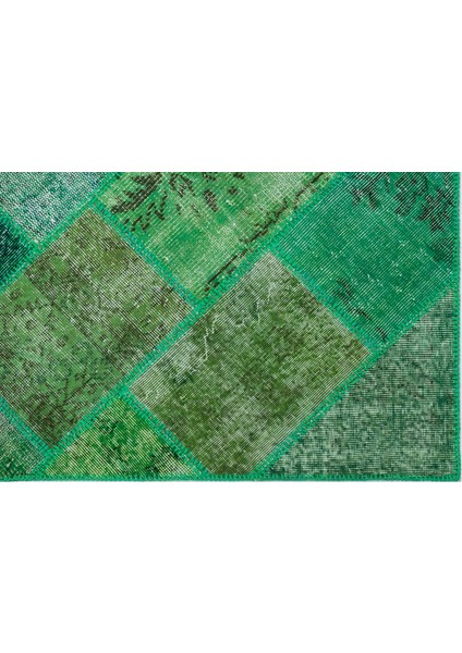 Iskece Yeşil Eskitme Etnik Modern Desenli Yün Hav Toz Vermez Leke Tutmayan Salon Yolluk Mutfak El Dokuma Halı modelleri