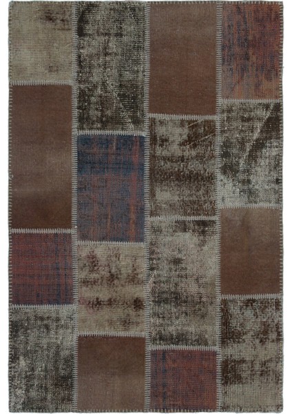 Iskece Kahverengi Eskitme Etnik Modern Desenli Yün Hav Toz Vermez Leke Tutmayan Salon Yolluk Mutfak El Dokuma Halı