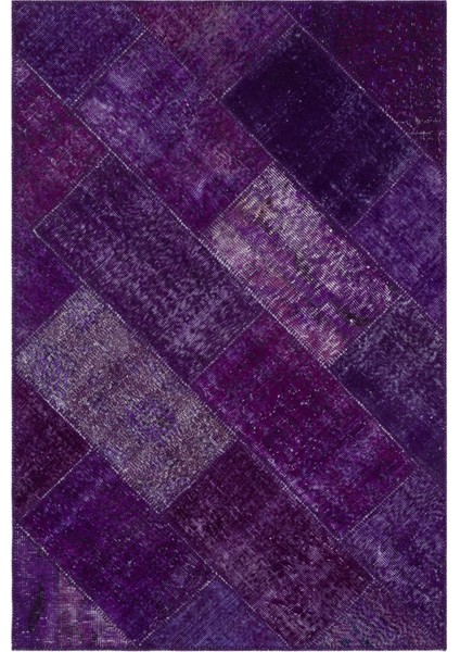 Iskece Mor Eskitme Etnik Modern Desenli Yün Hav Toz Vermez Leke Tutmayan Salon Yolluk Mutfak El Dokuma Halı