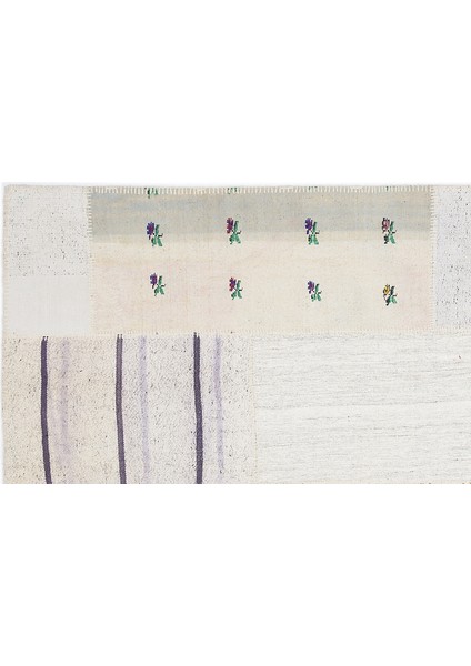 Bej Patchwork Etnik Modern Desenli Yün Hav Toz Vermez Leke Tutmayan Salon Yolluk Mutfak El Dokuma Halı fiyatları