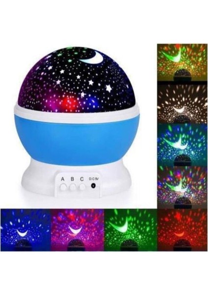 Küre Renkli Yıldızlı Gökyüzü Projeksiyon Gece Lambası Mor indirimleri