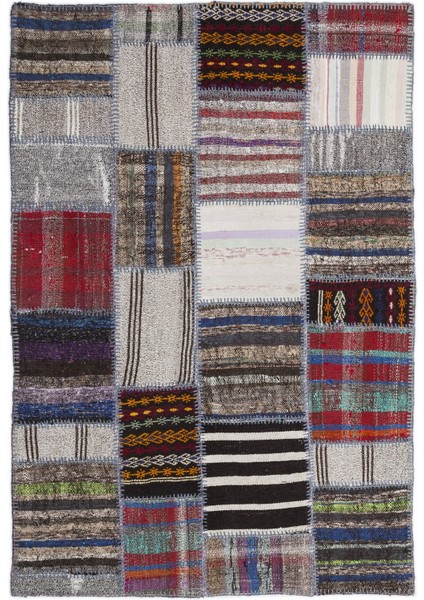 Teselya Bej Çizgili Etnik Modern Desenli Yün Hav Toz Vermez Leke Tutmayan Salon Yolluk Mutfak El Dokuma Halı