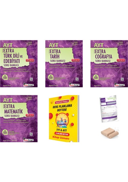 Kafadengi Ayt Extra Matematik + Edebiyat + Tarih + Coğrafya Soru Bankası +Planlama Defteri + Tutucu