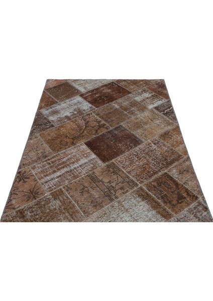 Iskece Kahverengi Eskitme Etnik Modern Desenli Yün Hav Toz Vermez Leke Tutmayan Salon Yolluk Mutfak El Dokuma Halı modelleri