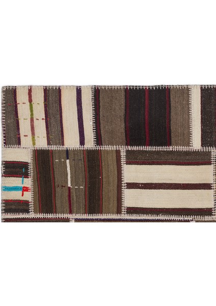 Teselya Bej Çizgili Etnik Modern Desenli Yün Hav Toz Vermez Leke Tutmayan Salon Yolluk Mutfak El Dokuma Halı fiyatları