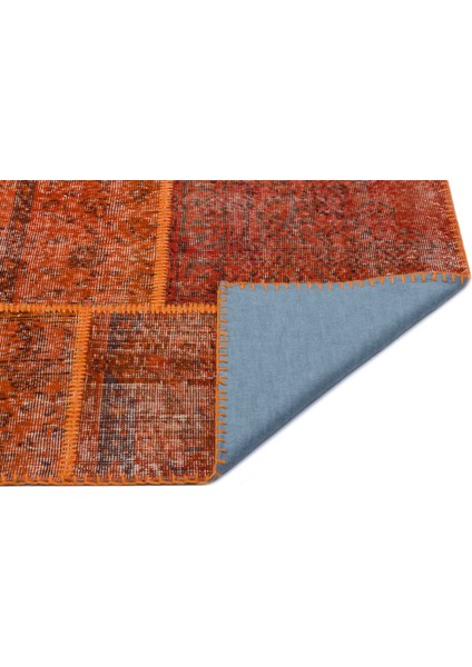 Iskece Turuncu Eskitme Etnik Modern Desenli Yün Hav Toz Vermez Leke Tutmayan Salon Yolluk Mutfak El Dokuma Halı fiyatları