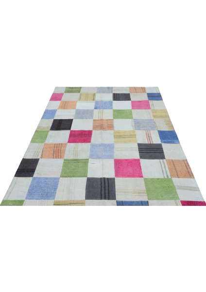 Teselya Bej Patchwork Etnik Modern Desenli Yün Hav Toz Vermez Leke Tutmayan Salon Yolluk Mutfak El Dokuma Halı modelleri