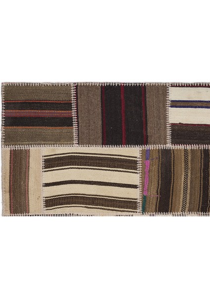 Teselya Bej Çizgili Etnik Modern Desenli Yün Hav Toz Vermez Leke Tutmayan Salon Yolluk Mutfak El Dokuma Halı fiyatları