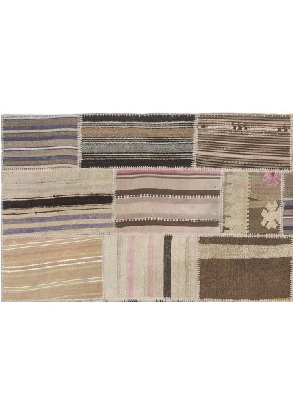 Teselya Bej Çizgili Etnik Modern Desenli Yün Hav Toz Vermez Leke Tutmayan Salon Yolluk Mutfak El Dokuma Halı fiyatları