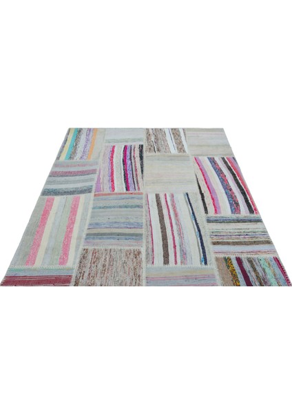 Teselya Bej Çizgili Etnik Modern Desenli Yün Hav Toz Vermez Leke Tutmayan Salon Yolluk Mutfak El Dokuma Halı modelleri