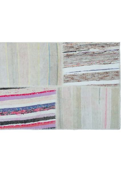 Teselya Bej Çizgili Etnik Modern Desenli Yün Hav Toz Vermez Leke Tutmayan Salon Yolluk Mutfak El Dokuma Halı fırsatları